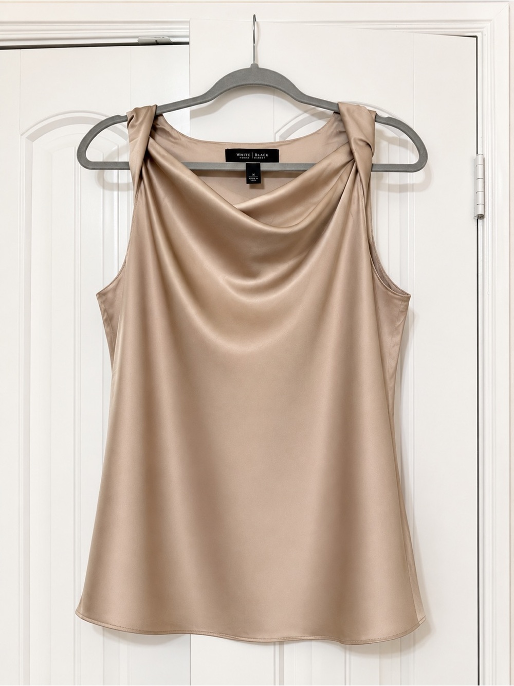 White House Black Market Satin Cowl Neck Camisole - Champagne Taupe